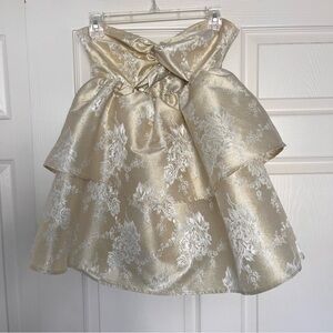 Lucy In The Sky Gold and Ivory Dress Short Length